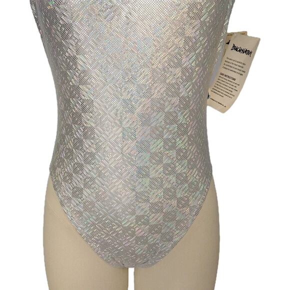 Vintage Metallic One Piece Swimsuit Size S 12 NWT Beach Native Shimmer - Picture 4 of 10
